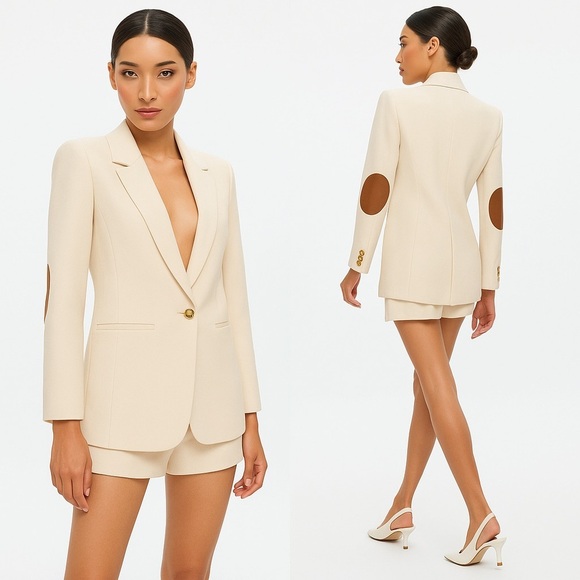 Alice + Olivia Jackets & Blazers - Alice + Olivia Billie Elbow Patch Boxy Blazer/Size Small